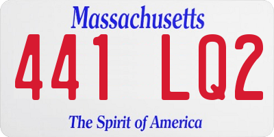 MA license plate 441LQ2