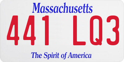MA license plate 441LQ3
