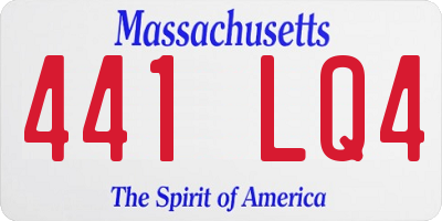 MA license plate 441LQ4