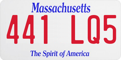 MA license plate 441LQ5