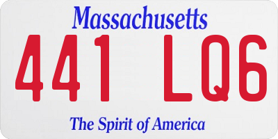MA license plate 441LQ6