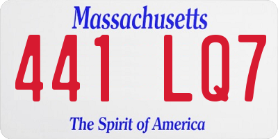 MA license plate 441LQ7