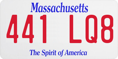 MA license plate 441LQ8