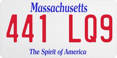 MA license plate 441LQ9
