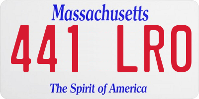 MA license plate 441LR0