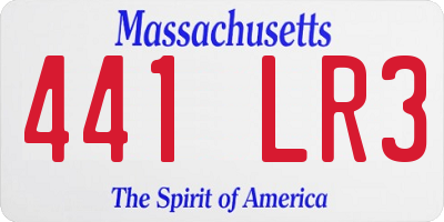 MA license plate 441LR3