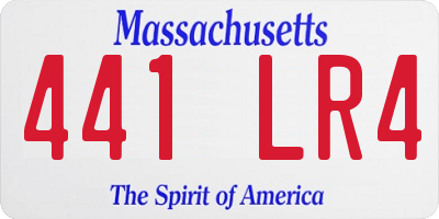 MA license plate 441LR4