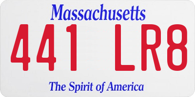 MA license plate 441LR8