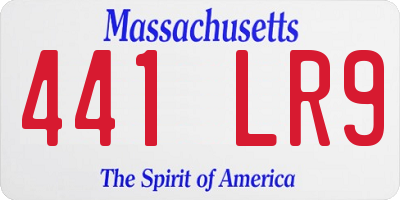 MA license plate 441LR9