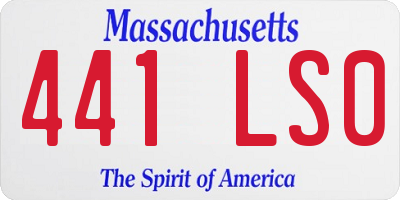 MA license plate 441LS0