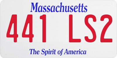 MA license plate 441LS2