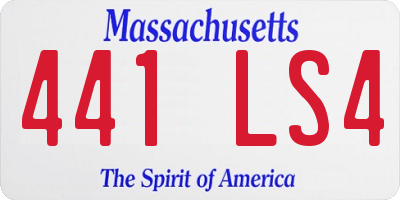 MA license plate 441LS4