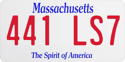 MA license plate 441LS7