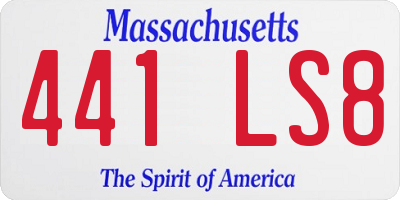 MA license plate 441LS8