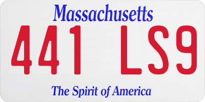 MA license plate 441LS9