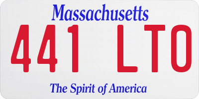 MA license plate 441LT0