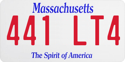 MA license plate 441LT4