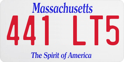 MA license plate 441LT5