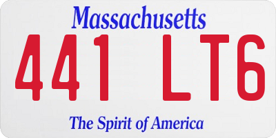 MA license plate 441LT6