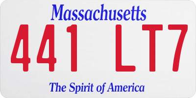 MA license plate 441LT7