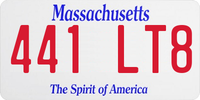 MA license plate 441LT8