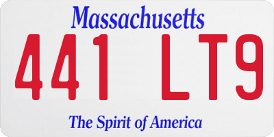 MA license plate 441LT9