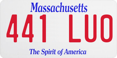 MA license plate 441LU0
