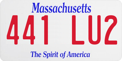 MA license plate 441LU2