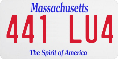 MA license plate 441LU4