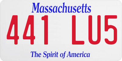 MA license plate 441LU5