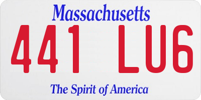 MA license plate 441LU6