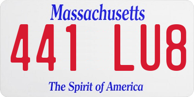 MA license plate 441LU8