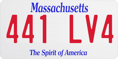 MA license plate 441LV4