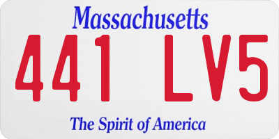 MA license plate 441LV5