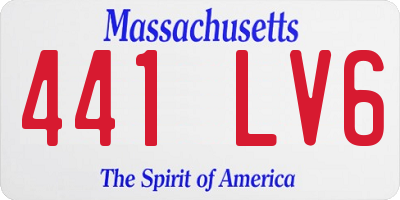 MA license plate 441LV6