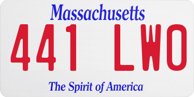 MA license plate 441LW0