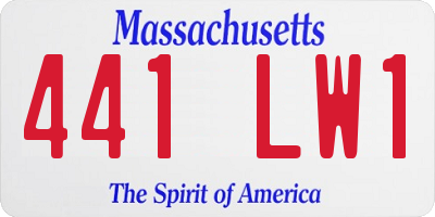 MA license plate 441LW1