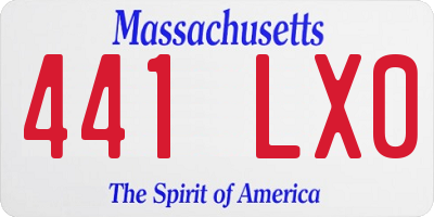 MA license plate 441LX0