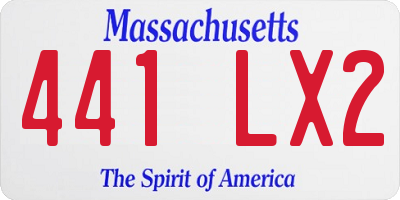 MA license plate 441LX2