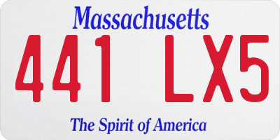 MA license plate 441LX5