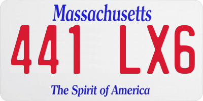 MA license plate 441LX6