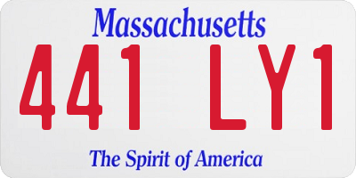 MA license plate 441LY1