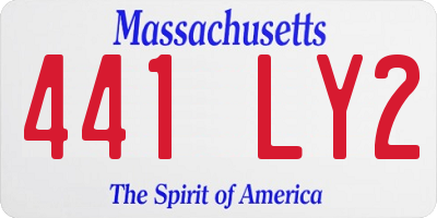 MA license plate 441LY2