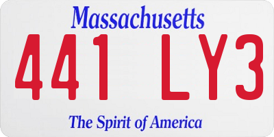 MA license plate 441LY3
