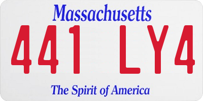 MA license plate 441LY4