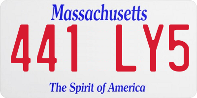 MA license plate 441LY5