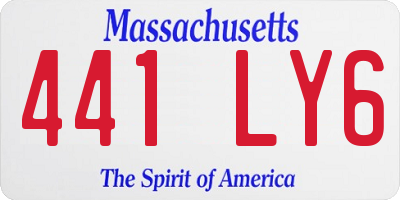 MA license plate 441LY6