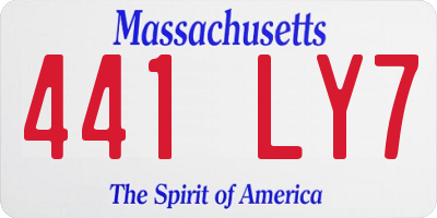 MA license plate 441LY7