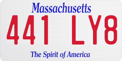 MA license plate 441LY8