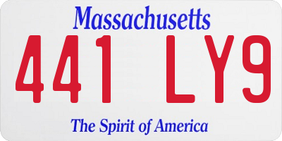 MA license plate 441LY9